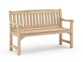 Gartenbank Holz 150x60x90 cm - Naturholz - klassische Gartenbank mit Armlehnen
