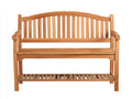Gartenbank 130x60x85 cm Massivholz Naturfarbe mit Ablagefläche Klassisches Design für Außenbereiche