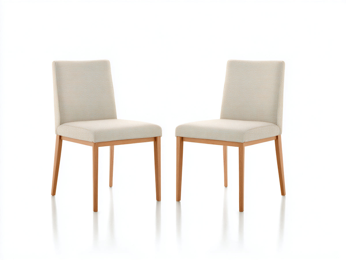 Esszimmerstühle 50x55x85 cm Stoffstuhl in Beige mit Holzbeinen modernes Design für Esszimmer