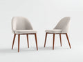 Esszimmerstühle Polsterstuhl 2er Set Beige Stoff Holzbeine Modern Küchenstuhl Wohnzimmerstuhl 82x52x56 cm