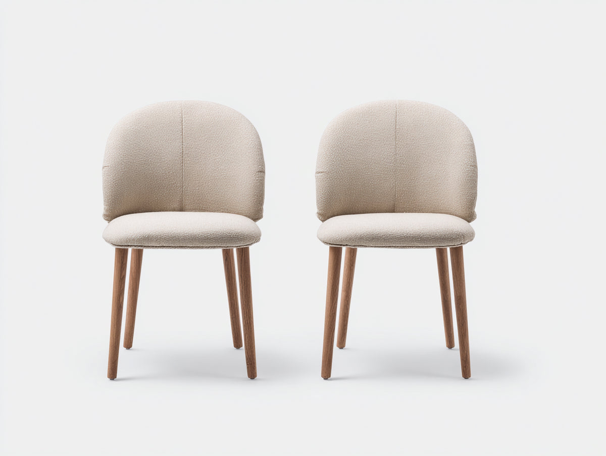 Esszimmerstühle 55x60x85 cm Stoffstuhl in Beige mit Holzbeinen modernes Design für Esszimmer