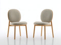Esszimmerstühle 2er Set Stoff 45x55x85 cm - Beige-Naturholz - gepolsterte Stühle im skandinavischen Design