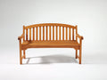 Gartenbank aus Holz 150 x 60 x 90 cm - Naturbraun - Klassisches 2-Sitzer Design mit Armlehnen und Lattenstruktur