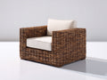 Polyrattan Gartensessel Polyrattan 80x75x70 cm - Braun geflochtener Gartenstuhl mit Kissen - Modernes Design für Terrasse und Außenbereich