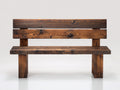 Gartenbank Holz 180x60x90 cm - Braun - rustikale Gartenbank mit Rückenlehne im klassischen Design