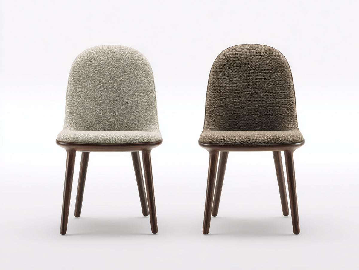 Esszimmerstühle 2er Set Stoff 45x55x85 cm - Beige-Braun - gepolsterte Küchenstühle im modernen Design