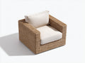 Polyrattan Gartensessel 90x85x75 cm Geflecht Naturfarbe mit Sitzfläche Modernes Design für Garten und Terrasse
