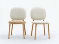 Esszimmerstühle Stoff 50x55x82 cm - Beige Polsterung mit Naturholzbeinen - Modernes Design für Esszimmer und Küche