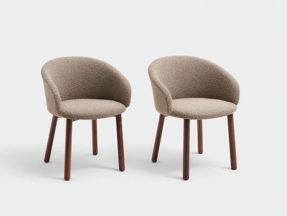 Esszimmerstühle Stoff 58x60x78 cm - Beige Polsterung mit braunen Holzbeinen - Modernes Design für Esszimmer und Küche