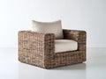 Polyrattan Gartensessel 85x80x75 cm - Braun-Beige - geflochtener Gartenstuhl mit Sitzpolster im modernen Design