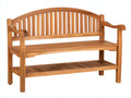 Gartenbank Holz 150x60x90 cm - Naturholz Sitzbank mit Rückenlehne Armlehnen und Ablagefläche - Klassisches Design für Garten und Terrasse