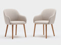 Esszimmerstühle 55x60x85 cm Stoffstuhl in Beige mit Holzbeinen modernes Design für Esszimmer